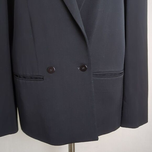 Black Jacket Blazer Double Breasted Wool  Sir for Her Size 8 - Picture 2 of 9